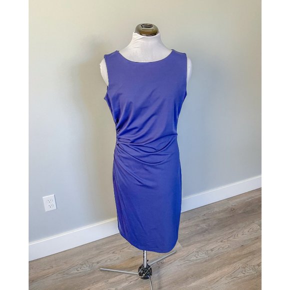 J.Mclaughlin Blue Side Gathered Sheath Dress